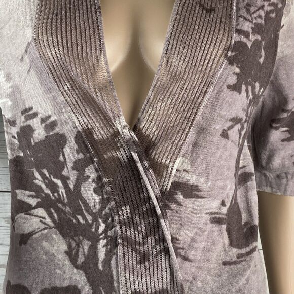 Chico's Size 1 Cardigan African Savanna Elephant Print - Picture 7 of 12